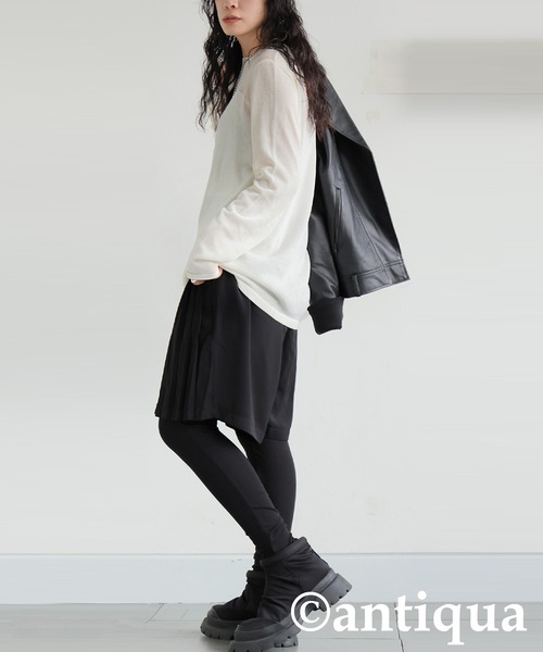 antiqua(アンティカ)の「とろみレギンス(レギンス/スパッツ・レディース・アッシュグレー/ブラック・LARGE/MEDIUM)」の6枚目の写真