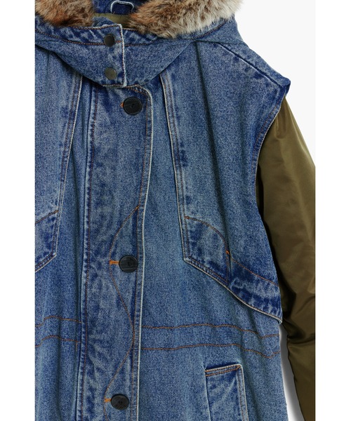 Desigual（デシグアル）の「ファーコンビネーションパーカー（ブルゾン・レディース・ブルー・S/M/L）」の8枚目の写真