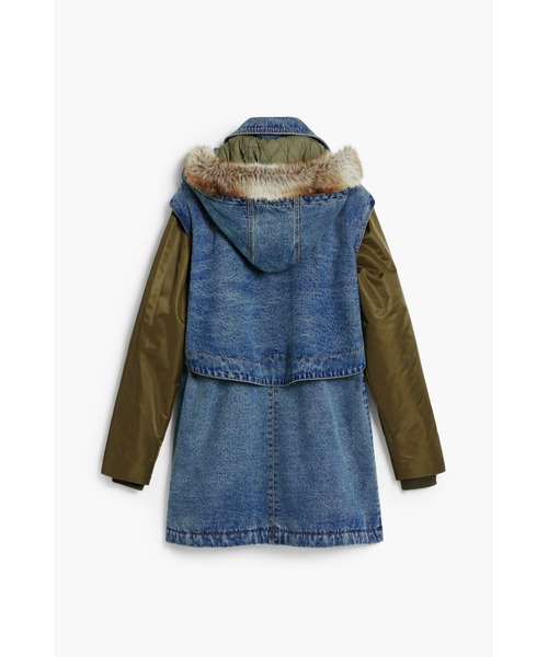 Desigual（デシグアル）の「ファーコンビネーションパーカー（ブルゾン・レディース・ブルー・S/M/L）」の6枚目の写真