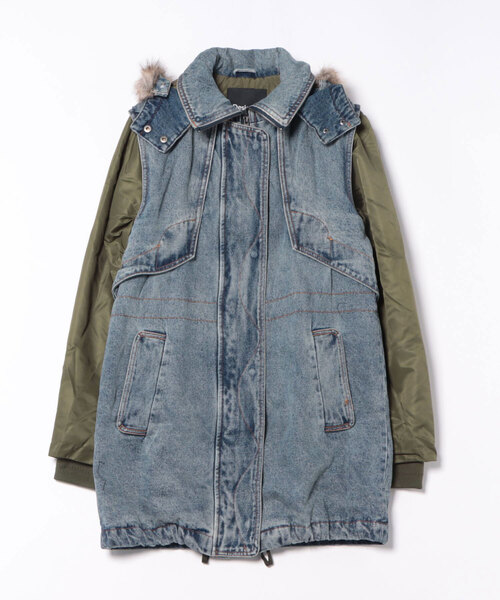 Desigual（デシグアル）の「ファーコンビネーションパーカー（ブルゾン・レディース・ブルー・S/M/L）」の9枚目の写真