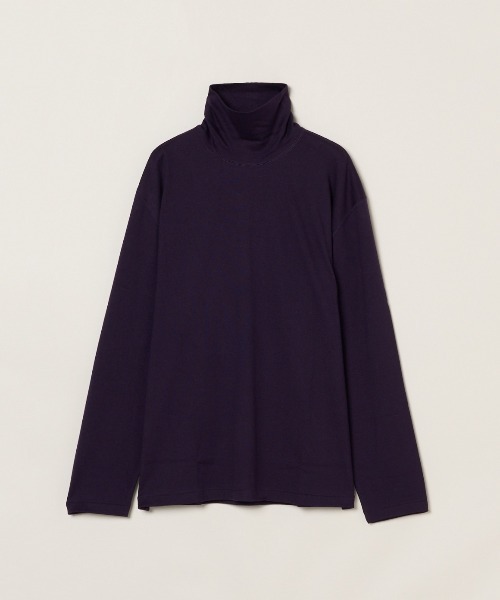 three dots(スリードッツ)の「コットンウール 長袖タートルネック(Tシャツ/カットソー・メンズ・パープル/オフホワイト/ブラック/ブラウン系その他・MEDIUM/LARGE/SMALL)」の4枚目の写真
