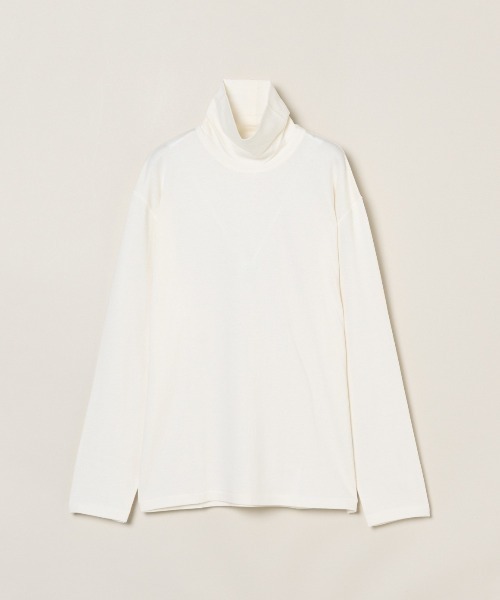 three dots(スリードッツ)の「コットンウール 長袖タートルネック(Tシャツ/カットソー・メンズ・パープル/オフホワイト/ブラック/ブラウン系その他・MEDIUM/LARGE/SMALL)」の1枚目の写真