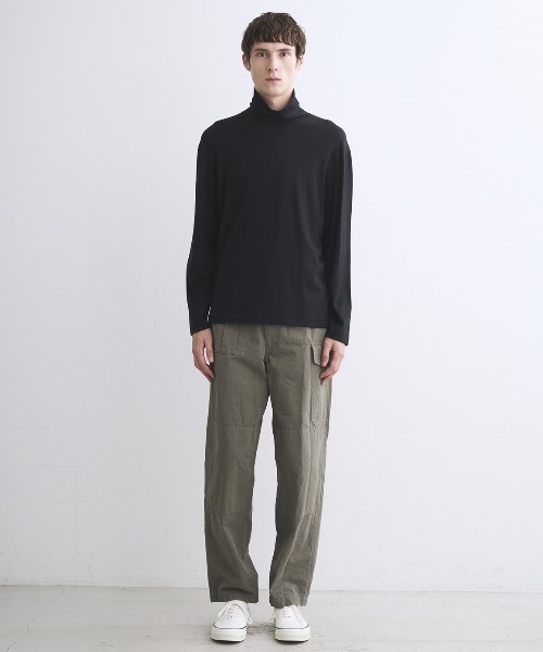 three dots(スリードッツ)の「コットンウール 長袖タートルネック(Tシャツ/カットソー・メンズ・パープル/オフホワイト/ブラック/ブラウン系その他・MEDIUM/LARGE/SMALL)」の11枚目の写真