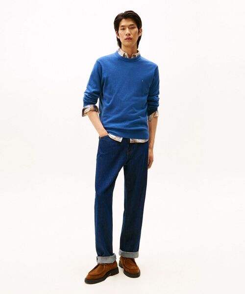 TOMMY HILFIGER（トミーヒルフィガー）の「コットンシルクカシミヤクルーネックセーター（ニット/セーター・メンズ・グレー/レッド系その他4/ブルー系その他5/オレンジ系その他4/ネイビー/ホワイト・MEDIUM/LARGE/SMALL/X-LARGE）」の12枚目の写真