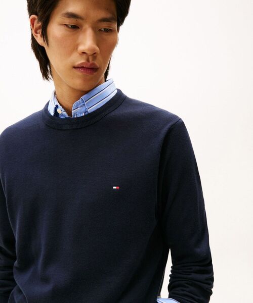TOMMY HILFIGER（トミーヒルフィガー）の「コットンシルクカシミヤクルーネックセーター（ニット/セーター・メンズ・グレー/レッド系その他4/ブルー系その他5/オレンジ系その他4/ネイビー/ホワイト・MEDIUM/LARGE/SMALL/X-LARGE）」の15枚目の写真