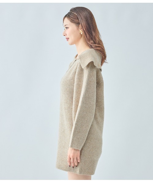 PEACH JOHN（ピーチジョン）の「ラペルルーズニットワンピース（ワンピース・レディース・モカ/グレー・ONE SIZE）」の18枚目の写真