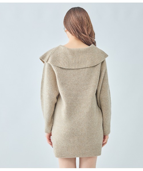 PEACH JOHN（ピーチジョン）の「ラペルルーズニットワンピース（ワンピース・レディース・モカ/グレー・ONE SIZE）」の19枚目の写真