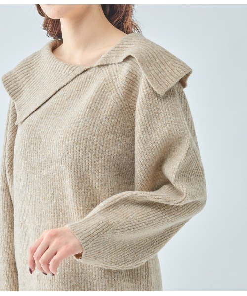 PEACH JOHN（ピーチジョン）の「ラペルルーズニットワンピース（ワンピース・レディース・モカ/グレー・ONE SIZE）」の22枚目の写真