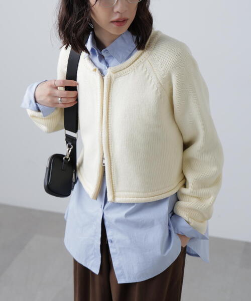 FREE'S MART（フリーズマート）の「ロールアップ短丈ジップカーディガン（カーディガン/ボレロ・レディース・ブラック/ホワイト/レッド・FREE）」の21枚目の写真