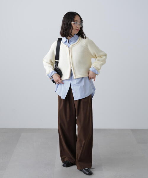 FREE'S MART（フリーズマート）の「ロールアップ短丈ジップカーディガン（カーディガン/ボレロ・レディース・ブラック/ホワイト/レッド・FREE）」の19枚目の写真