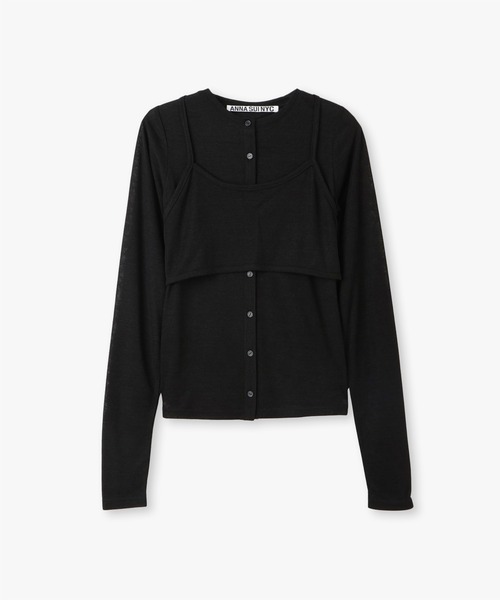 anna sui nyc(アナ スイ エヌ ワイ シー)の「レイヤードブラカットソー(Tシャツ/カットソー・レディース・ブラック/イエロー/ミント・FREE)」の2枚目の写真