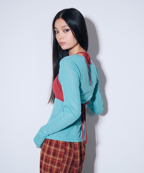 anna sui nyc(アナ スイ エヌ ワイ シー)の「レイヤードブラカットソー(Tシャツ/カットソー・レディース・ブラック/イエロー/ミント・FREE)」の6枚目の写真