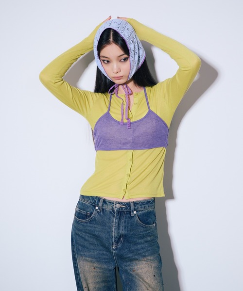 anna sui nyc(アナ スイ エヌ ワイ シー)の「レイヤードブラカットソー(Tシャツ/カットソー・レディース・ブラック/イエロー/ミント・FREE)」の12枚目の写真