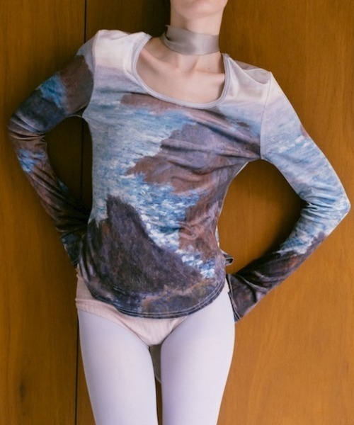 Velour Art Print Top/ベロアアートプリントトップ（Tシャツ