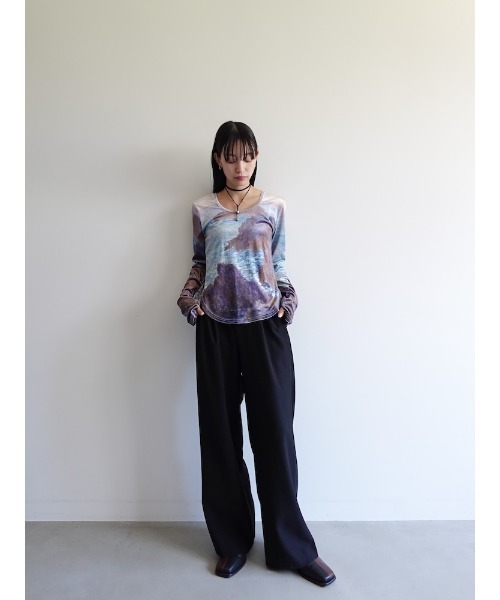 Velour Art Print Top/ベロアアートプリントトップ（Tシャツ