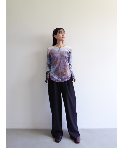 Velour Art Print Top/ベロアアートプリントトップ（Tシャツ