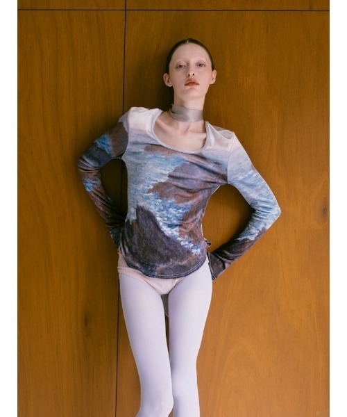 sahara（サハラ）の「Velour Art Print Top/ベロアアートプリントトップ（Tシャツ/カットソー・レディース・その他1/その他2/その他3/その他4・FREE）」の6枚目の写真