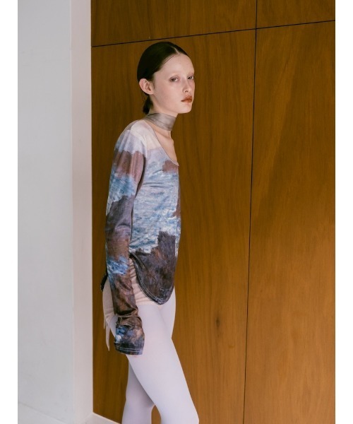 Velour Art Print Top/ベロアアートプリントトップ（Tシャツ