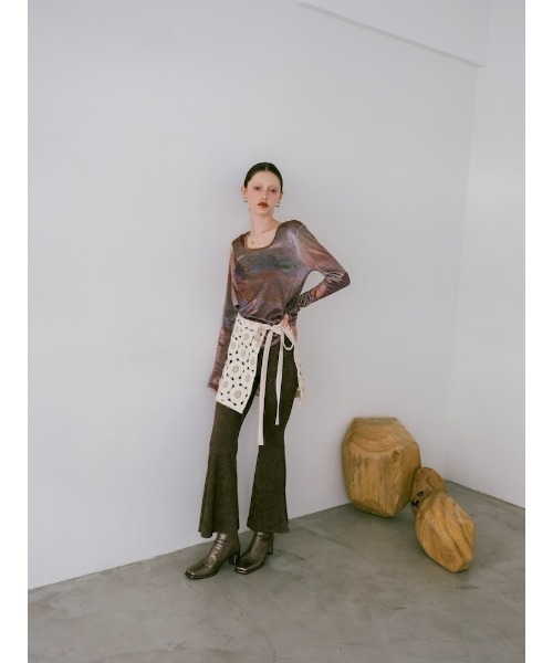 Velour Art Print Top/ベロアアートプリントトップ（Tシャツ