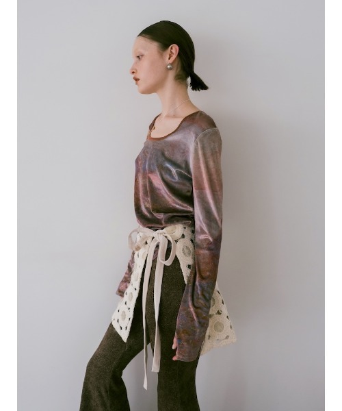 sahara（サハラ）の「Velour Art Print Top/ベロアアートプリント