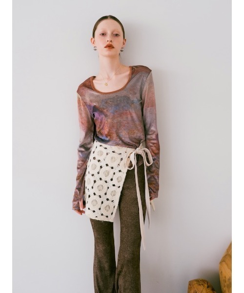 sahara（サハラ）の「Velour Art Print Top/ベロアアートプリント