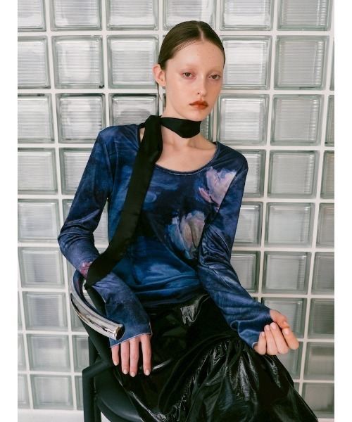 Velour Art Print Top/ベロアアートプリントトップ（Tシャツ