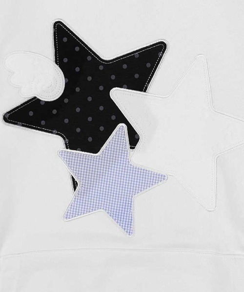 FANCY CLUB(ファンシークラブ)の「A'GEM/9 × .kom 『FANCY CLUB/ファンシークラブ』 MIX STAR ANGEL PATCH HOODIE/エンジェル パッチプルオーバーパーカー(パーカー・レディース・ブラック/ホワイト・FREE)」の16枚目の写真