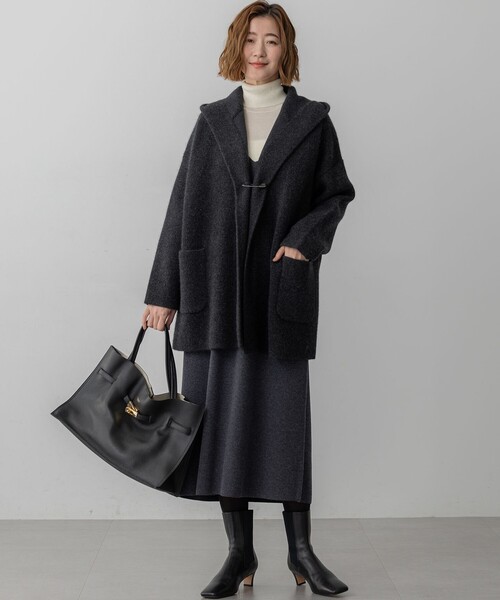 23区（ニジュウサンク）の「【洗える】ラクーンブレンドダブルフェイス フーディー ニットカーディガン（カーディガン/ボレロ・レディース・アイボリー系/グレー系/ブラウン系・38）」の19枚目の写真