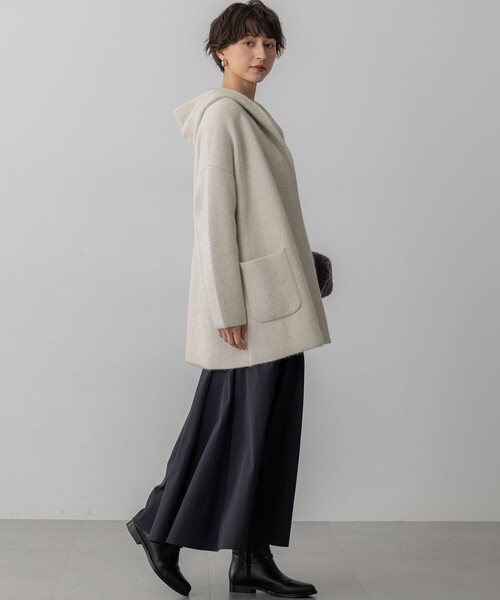 160* 新品 23区 ラクーンブレンドダブルフェイス ニットカーディガン 38 23区｜【CLASSY.11月号掲載/洗える】ラクーンブレンドダブルフェイス