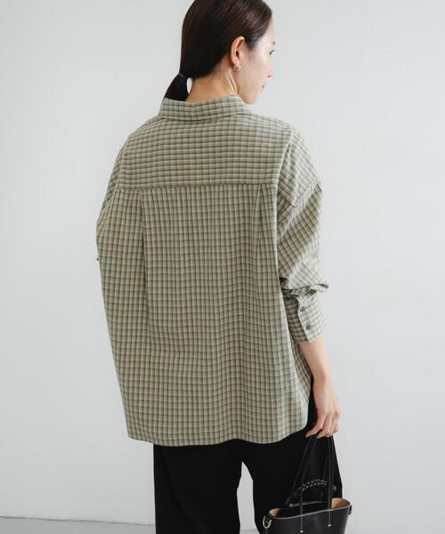 URBAN RESEARCH（アーバンリサーチ）の「ネルチェックコットンシャツ（シャツ/ブラウス・レディース・ブラウン/グリーン系その他・FREE）」の5枚目の写真