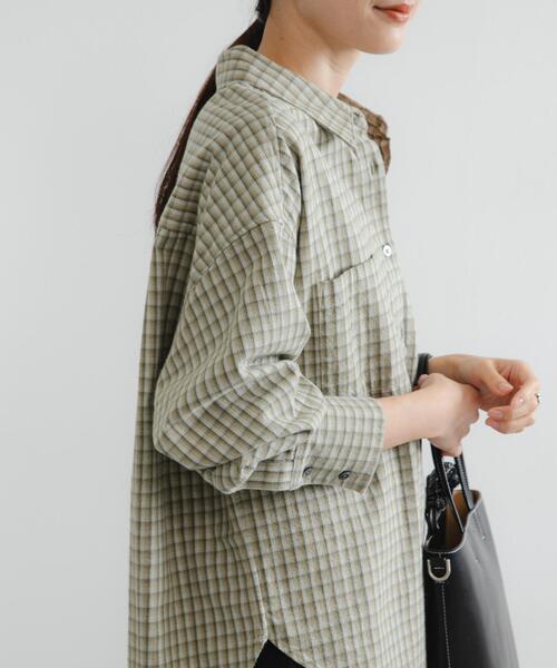 URBAN RESEARCH（アーバンリサーチ）の「ネルチェックコットンシャツ（シャツ/ブラウス・レディース・ブラウン/グリーン系その他・FREE）」の6枚目の写真