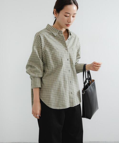 URBAN RESEARCH（アーバンリサーチ）の「ネルチェックコットンシャツ（シャツ/ブラウス・レディース・ブラウン/グリーン系その他・FREE）」の7枚目の写真