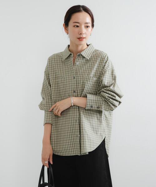 URBAN RESEARCH（アーバンリサーチ）の「ネルチェックコットンシャツ（シャツ/ブラウス・レディース・ブラウン/グリーン系その他・FREE）」の8枚目の写真