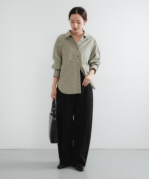 URBAN RESEARCH（アーバンリサーチ）の「ネルチェックコットンシャツ（シャツ/ブラウス・レディース・ブラウン/グリーン系その他・FREE）」の9枚目の写真