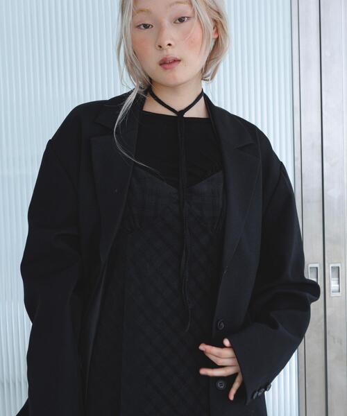 KBF（ケイビーエフ）の「チェックコーデュロイキャミワンピース（ワンピース・レディース・グレー系その他/ブラック/イエロー系その他・ONE）」の2枚目の写真