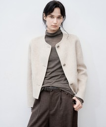 OLD TIMES（オールドタイムズ）の「【tageechita】クラシック ダブルフェースウール ショートコート（ノーカラーコート）」