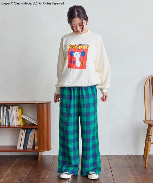 MARKEY'S（マーキーズ）の「【Casper/キャスパー】別注プリントトレーナー/おとな（スウェット・レディース・オフホワイト/杢グレー・160cm）」の4枚目の写真