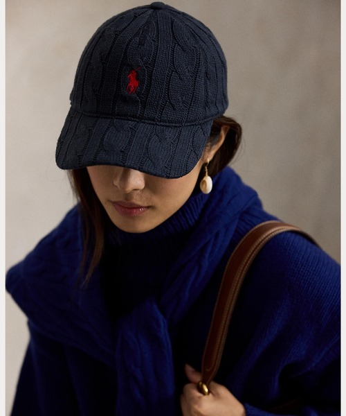 ケーブルニット コットン ボール キャップ（キャップ）｜POLO RALPH