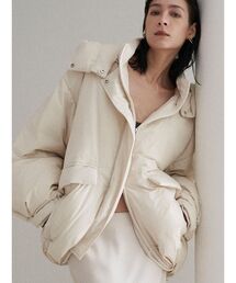 【ELENDEEK】ホワイト ダウンジャケット フード付き ELENDEEK】ホワイト ダウンジャケット フード付き