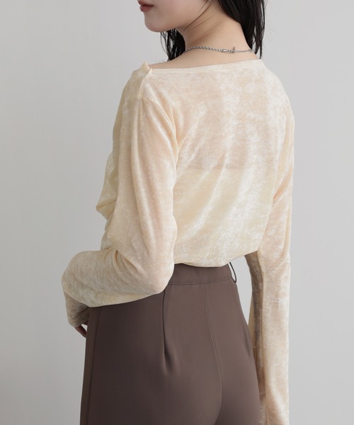 nouvellemoi(ヌーベルモイ)の「ドレープロンT(Tシャツ/カットソー・レディース・チャコール/アイボリー/グレイッシュベージュ/ブラック・M)」の6枚目の写真