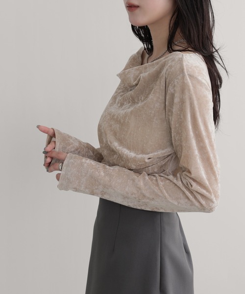nouvellemoi(ヌーベルモイ)の「ドレープロンT(Tシャツ/カットソー・レディース・チャコール/アイボリー/グレイッシュベージュ/ブラック・M)」の10枚目の写真