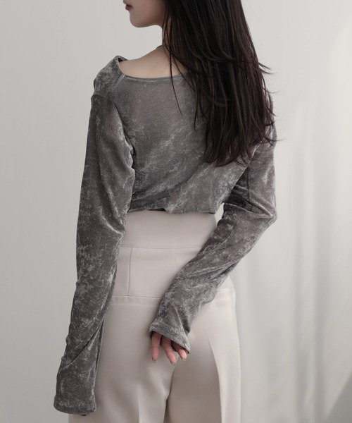 nouvellemoi(ヌーベルモイ)の「ドレープロンT(Tシャツ/カットソー・レディース・チャコール/アイボリー/グレイッシュベージュ/ブラック・M)」の14枚目の写真