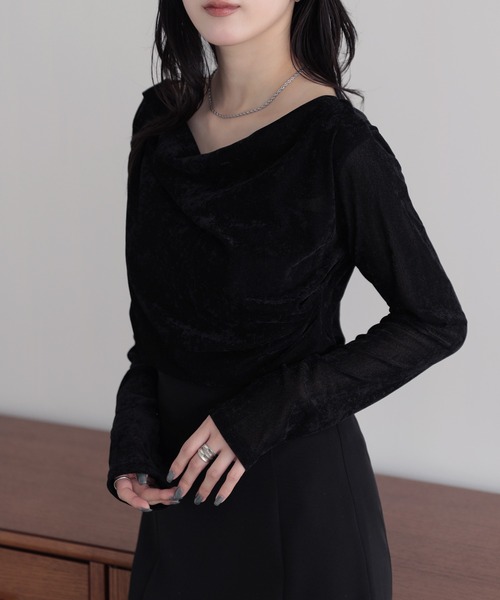 nouvellemoi(ヌーベルモイ)の「ドレープロンT(Tシャツ/カットソー・レディース・チャコール/アイボリー/グレイッシュベージュ/ブラック・M)」の17枚目の写真