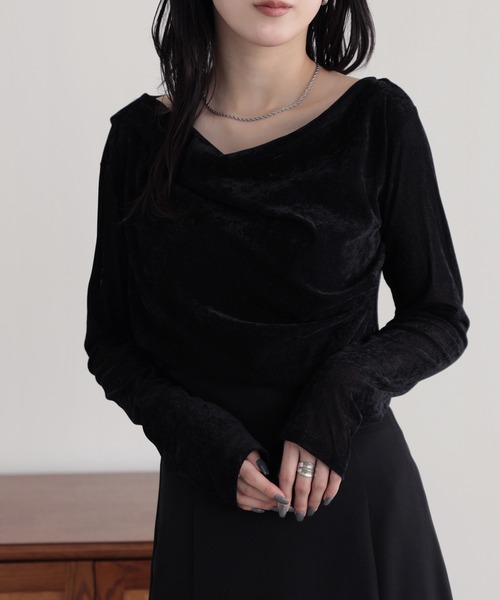 nouvellemoi(ヌーベルモイ)の「ドレープロンT(Tシャツ/カットソー・レディース・チャコール/アイボリー/グレイッシュベージュ/ブラック・M)」の18枚目の写真