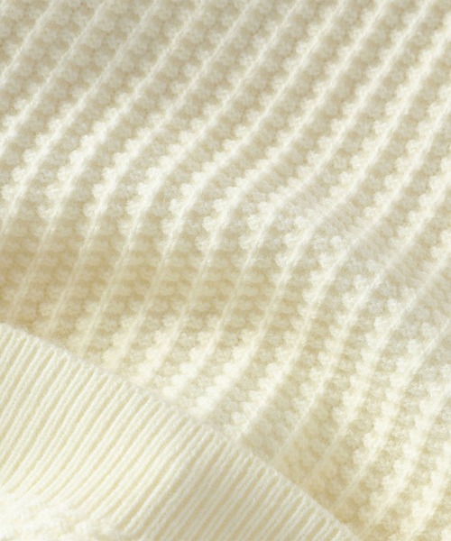 aimoha(アイモハ)の「ワッフル編み クルーネック ニットプルオーバー/Waffle knit crew neck knit pullover(ニット/セーター・メンズ・グレー/オフホワイト/ブラック・XXX-LARGE/X-LARGE/XX-LARGE)」の5枚目の写真