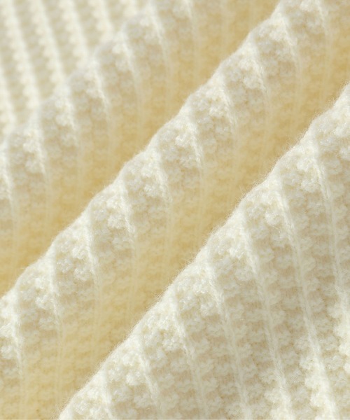 aimoha(アイモハ)の「ワッフル編み クルーネック ニットプルオーバー/Waffle knit crew neck knit pullover(ニット/セーター・メンズ・グレー/オフホワイト/ブラック・XXX-LARGE/X-LARGE/XX-LARGE)」の9枚目の写真