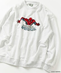 MARVEL/マーベル/スパイダーマン/クルーネックスウェット/静電フロッキー加工