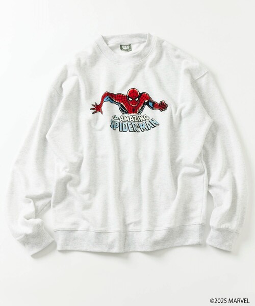 FREAK'S STORE(フリークスストア)の「MARVEL/マーベル/スパイダーマン/クルーネックスウェット/静電フロッキー加工(スウェット・メンズ・ブラック/ライトグレー・MEDIUM/LARGE)」の17枚目の写真