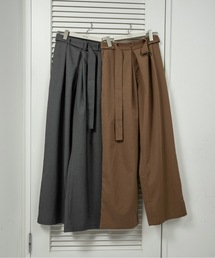 lawgy | belt set center tuck check pants / ベルトセットセンタータックチェックパンツ(その他パンツ)