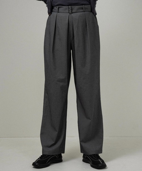 lawgy(ラウジー)の「belt set center tuck check pants / ベルトセットセンタータックチェックパンツ(その他パンツ・レディース・ブラック/キャメル・FREE)」の8枚目の写真